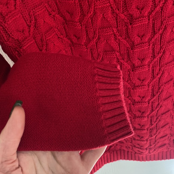 Cokewater Creek Medium Red knit turtleneck sweater - Picture 3 of 6